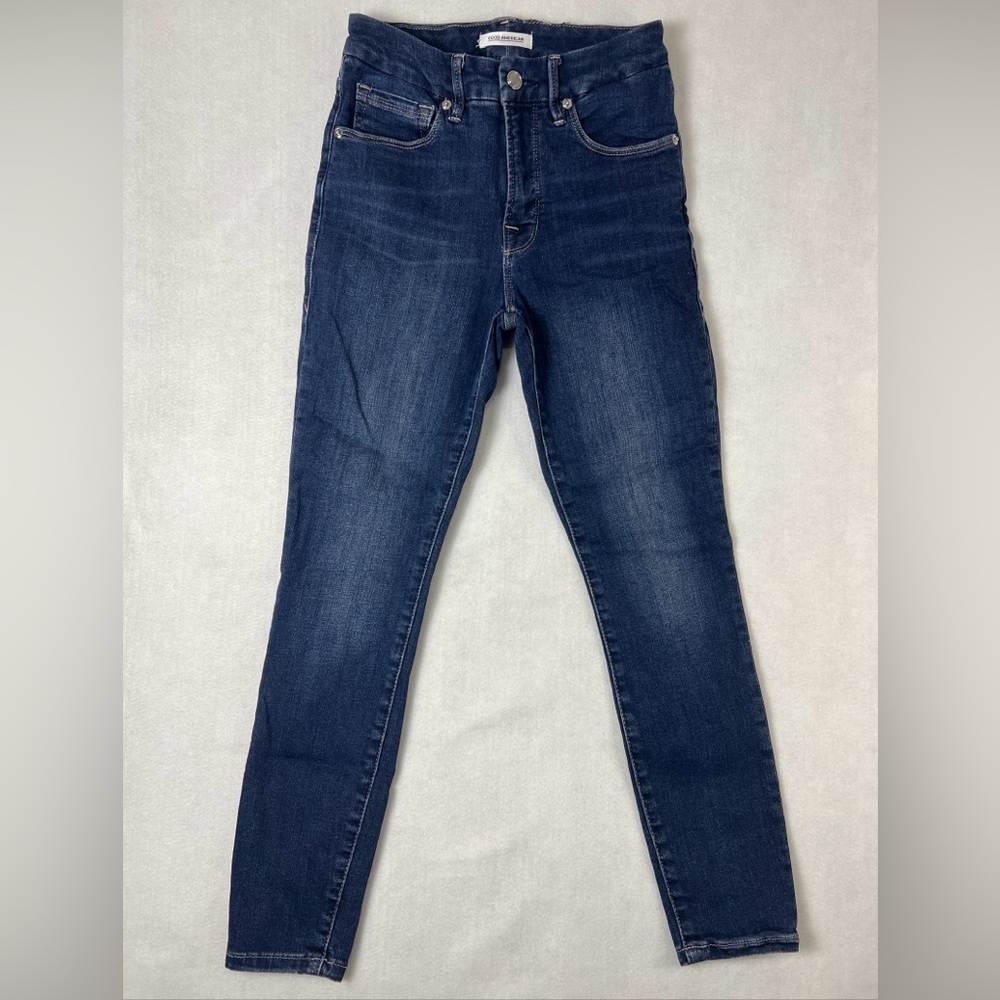 Good American‎ Women’s Sz 2/26 Good Legs Crop Skinny Jeans Stretch Mid Rise